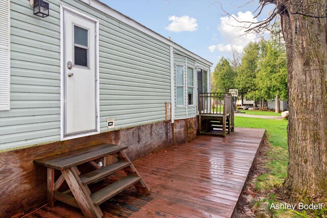 5495 N Karley Ct, Luther, MI 49656 - view of wooden terrace