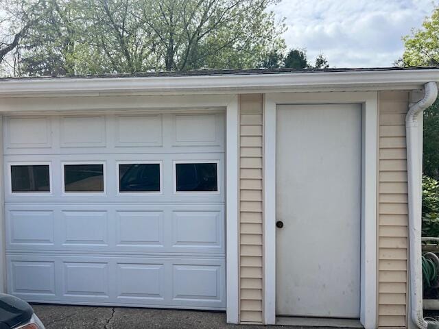 view of garage
