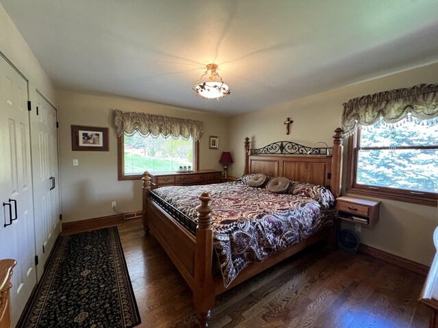 3817 Butterworth St SW, Grand Rapids, MI 49534 - bedroom featuring wood finished floors, baseboards, and a chandelier