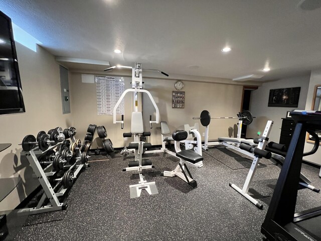 3817 Butterworth St SW, Grand Rapids, MI 49534 - workout area with electric panel and recessed lighting