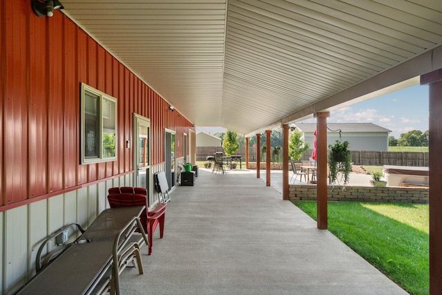 9528 Lee Rd, Jackson, MI 49201 - view of patio / terrace with a fenced backyard and outdoor dining space