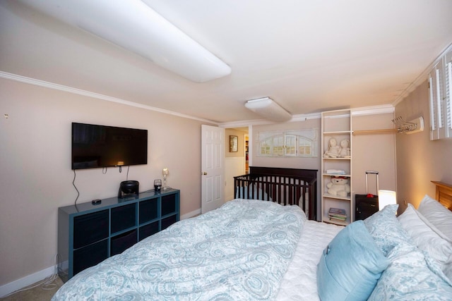 5009 John Holmes Rd, Ann Arbor, MI 48103 - carpeted bedroom with crown molding and baseboards