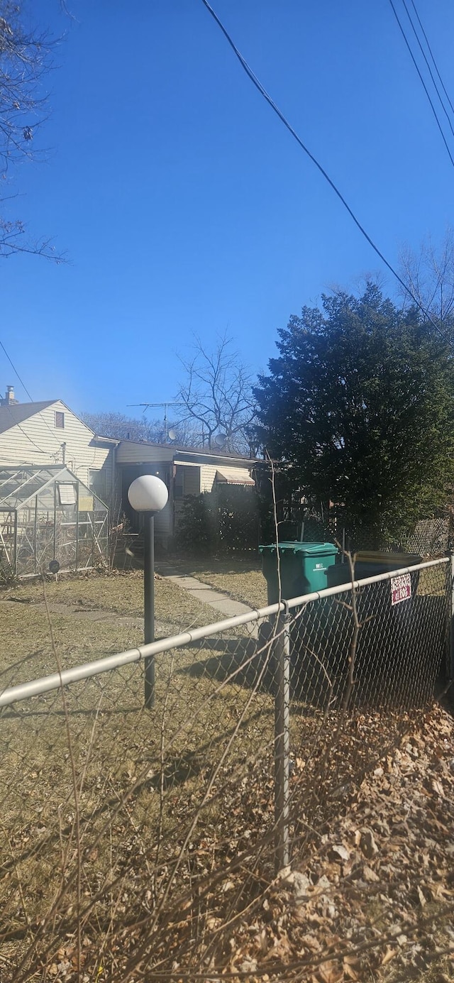 view of yard with fence