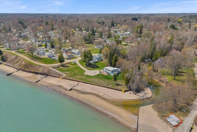 7226 Lakeview Dr, Lexington, MI 48450 - aerial view of property and surrounding area with a large body of water and a forest