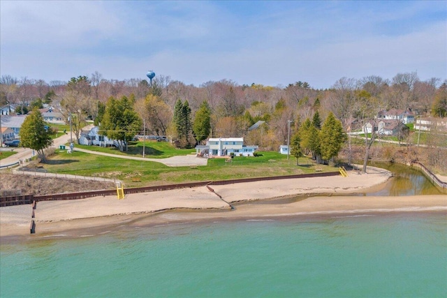 7226 Lakeview Dr, Lexington, MI 48450 - drone / aerial view of waterfront with a beach