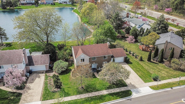 2038 S 7th St, Ann Arbor, MI 48103 - bird's eye view featuring a water view and a residential view