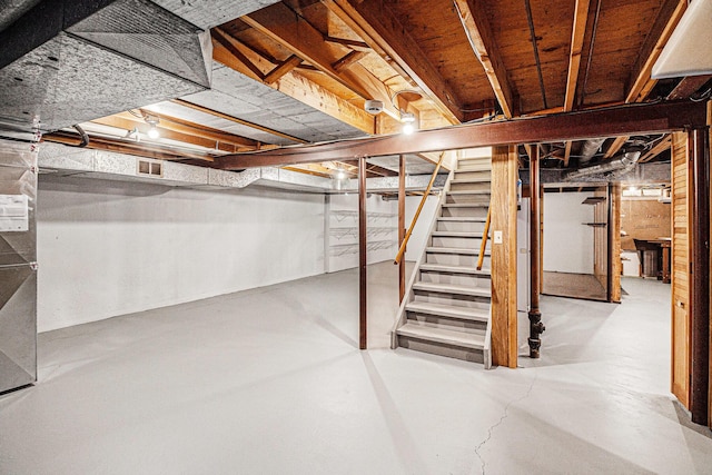 2038 S 7th St, Ann Arbor, MI 48103 - unfinished below grade area with visible vents and stairs