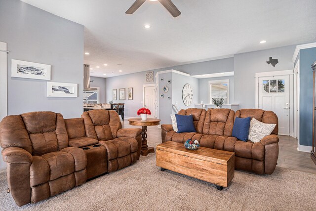 3080 Silver Fir Ct, Holland, MI 49424 - living area featuring ceiling fan and recessed lighting