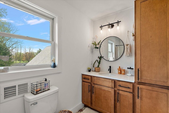 12950 Flynn Rd, Sawyer, MI 49125 - bathroom with plenty of natural light, toilet, vanity, and baseboards