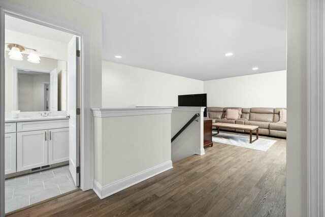 3100 Millbury Ln, Ann Arbor, MI 48105 - living area with wood finished floors and recessed lighting
