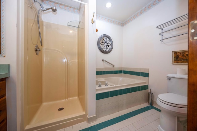 3108 N Rivers Edge Dr, Wayne, MI 48184 - bathroom featuring a bath, toilet, a shower stall, and tile patterned flooring