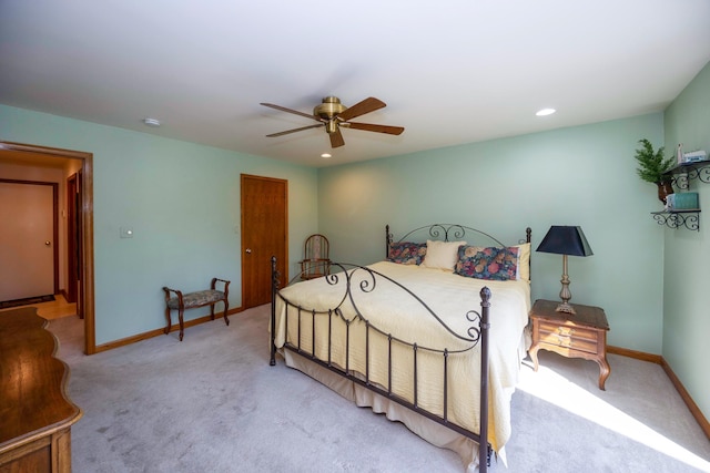 3108 N Rivers Edge Dr, Wayne, MI 48184 - bedroom with a closet, baseboards, a ceiling fan, and carpet flooring