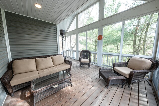 14 N Lighthouse Dr, Mears, MI 49436 - sunroom / solarium featuring outdoor lounge area