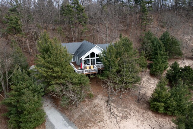 14 N Lighthouse Dr, Mears, MI 49436 - bird's eye view with a view of trees