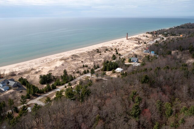 14 N Lighthouse Dr, Mears, MI 49436 - bird's eye view with a water view and a beach view
