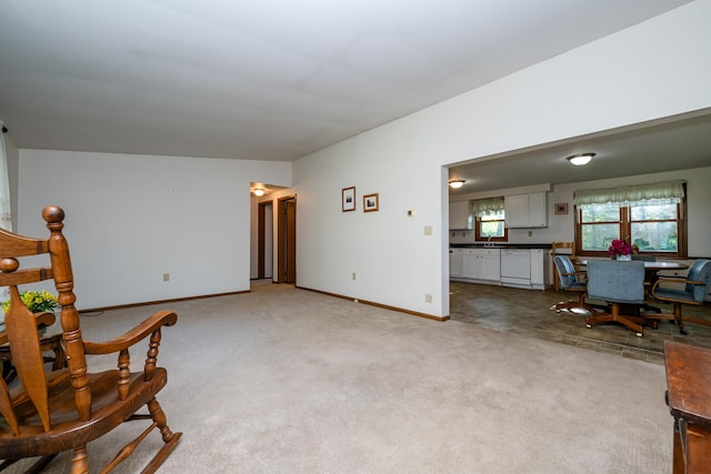 3715 Glen Haven Rd, Saint Joseph, MI 49085 - living area featuring light colored carpet and baseboards