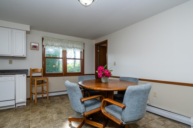 3715 Glen Haven Rd, Saint Joseph, MI 49085 - dining space with baseboard heating and stone finish flooring