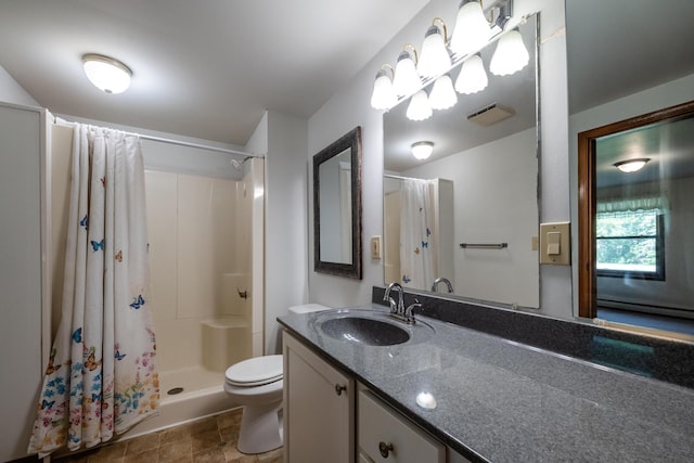3715 Glen Haven Rd, Saint Joseph, MI 49085 - full bathroom with toilet, vanity, and a shower with curtain