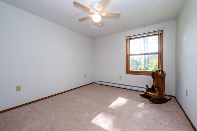 3715 Glen Haven Rd, Saint Joseph, MI 49085 - carpeted spare room with baseboard heating, ceiling fan, and baseboards