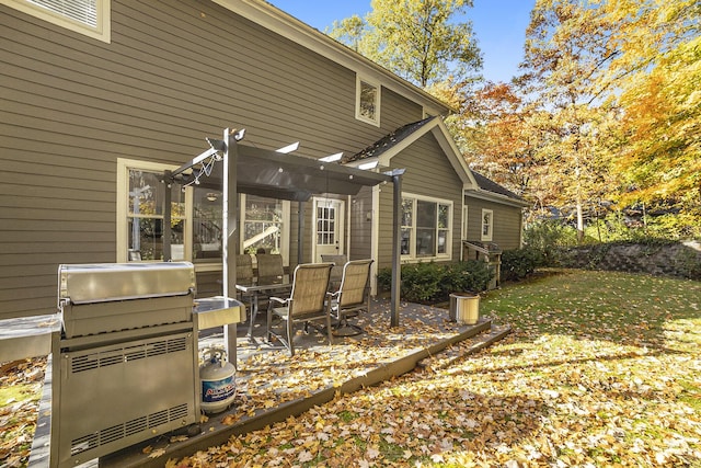 exterior space with a patio and a yard