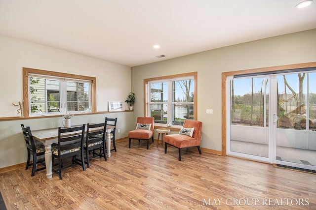 13460 Cottage View Ct, Gowen, MI 49326 - dining area featuring light wood-style floors, recessed lighting, and baseboards