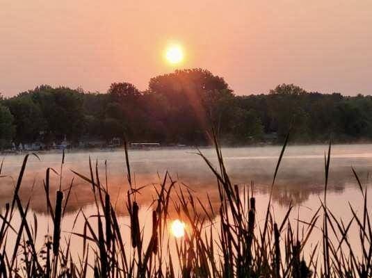 13460 Cottage View Ct, Gowen, MI 49326 - water view with a heavily wooded area