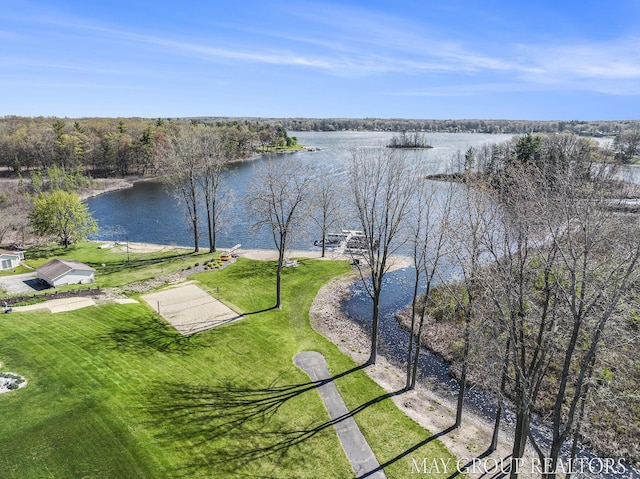 13460 Cottage View Ct, Gowen, MI 49326 - drone / aerial view of a nearby body of water