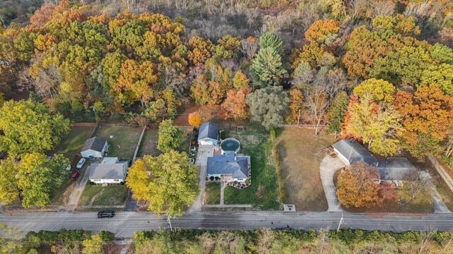 409 Louise Ave, Dowagiac, MI 49047 - drone / aerial view with a forest view