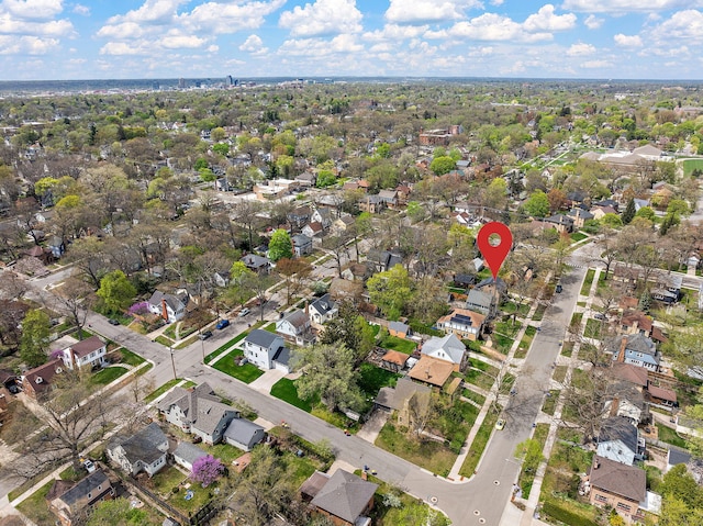 drone / aerial view with a residential view