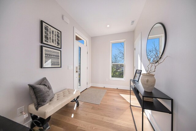 205 Sunset Rd, Ann Arbor, MI 48103 - entrance foyer featuring light wood-type flooring, recessed lighting, baseboards, and visible vents
