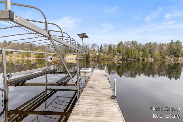 4600 S Teal Ln, Newaygo, MI 49337 - view of dock with boat lift and a water view
