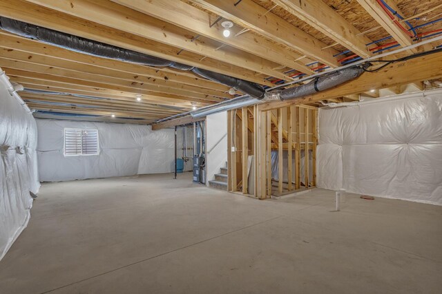below grade area with stairs