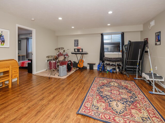30777 Packard St, Paw Paw, MI 49079 - rec room with wood finished floors, recessed lighting, and baseboards