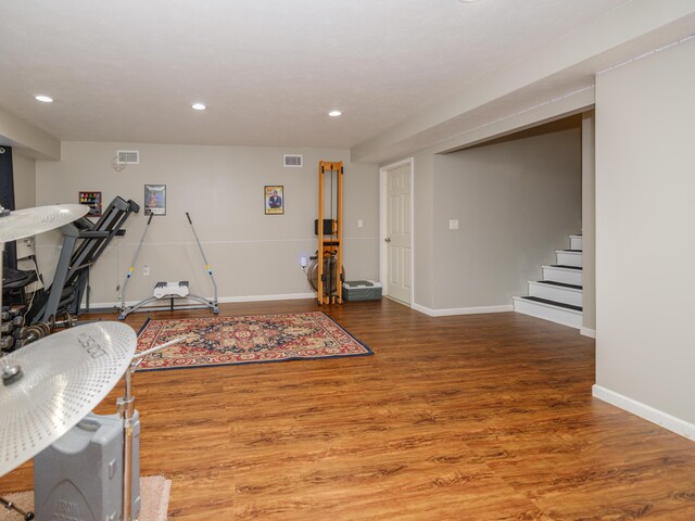 30777 Packard St, Paw Paw, MI 49079 - game room featuring wood finished floors, baseboards, and recessed lighting