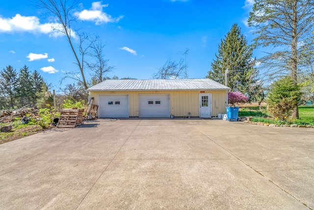view of detached garage