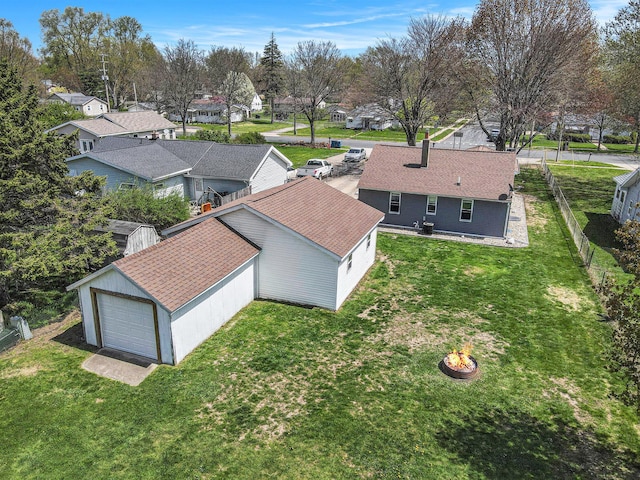 bird's eye view with a residential view