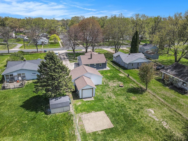 aerial view with a residential view