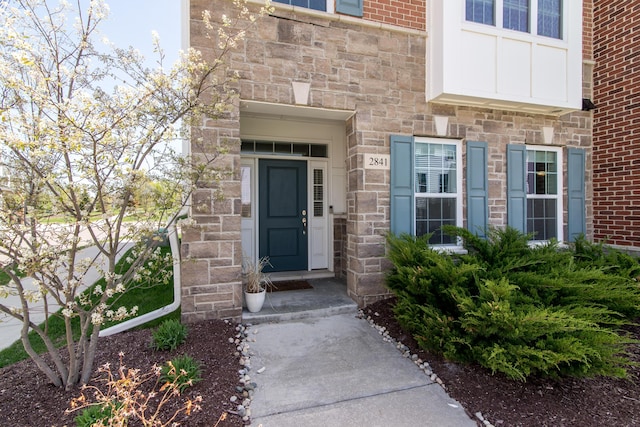 2841 Hardwick Rd, Ann Arbor, MI 48105 - entrance to property with stone siding