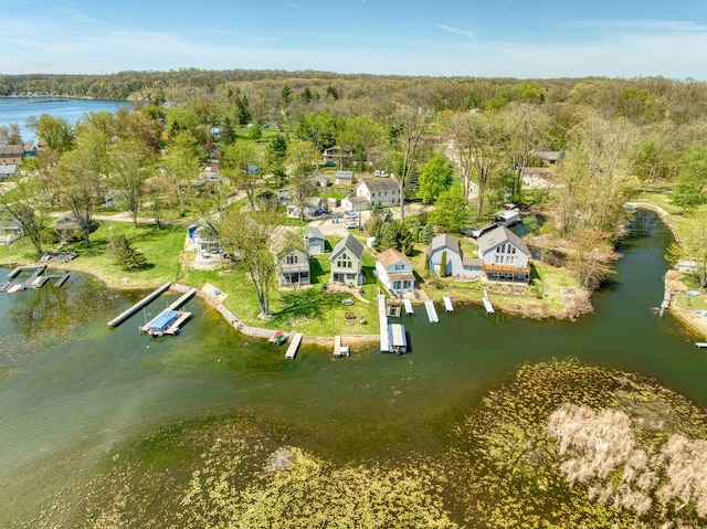5576 Rays Dr, Onsted, MI 49265 - birds eye view of property featuring a water view and a forest view