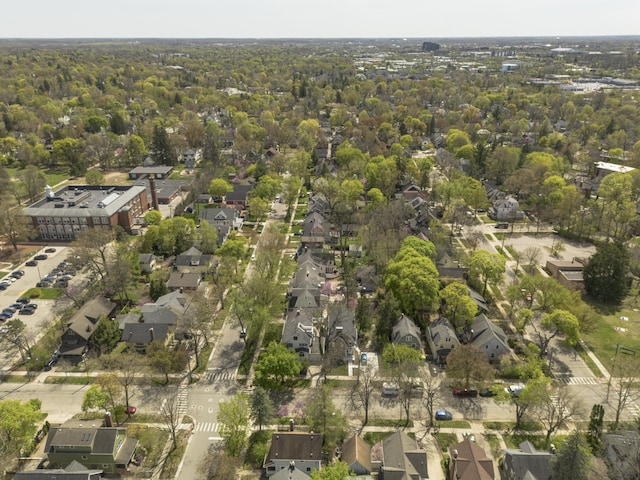 1324 Wells St, Ann Arbor, MI 48104 - birds eye view of property featuring a wooded view and a residential view