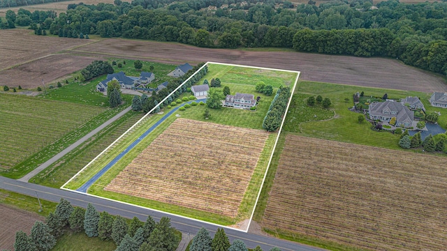 2191 W Linco Rd, Stevensville, MI 49127 - overview of rural landscape featuring property parcel outlined and extensive farmland