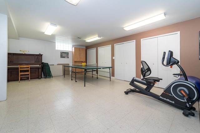 rec room featuring tile patterned floors