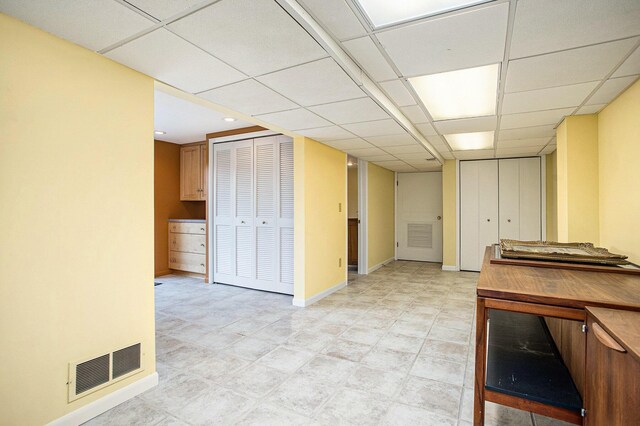 2347 W W Dowling Rd, Delton, MI 49046 - finished below grade area featuring a paneled ceiling and recessed lighting