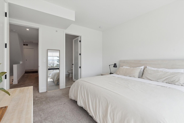 533 E Harrison Unit 3, Royal Oak, MI 48067 - bedroom with light colored carpet and connected bathroom