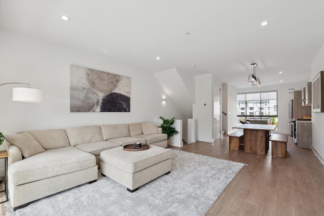 533 E Harrison Unit 3, Royal Oak, MI 48067 - living area featuring recessed lighting, baseboards, and wood finished floors