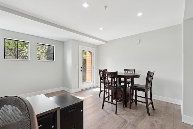 533 E Harrison Unit 3, Royal Oak, MI 48067 - dining space featuring recessed lighting, baseboards, plenty of natural light, and light wood finished floors