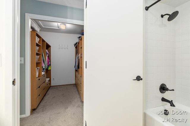 full bathroom featuring shower / washtub combination and baseboards