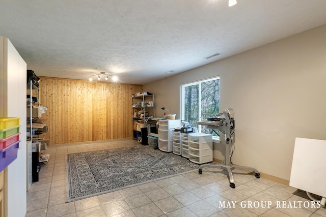 3729 Windshire Dr SE, Grand Rapids, MI 49546 - tiled home office featuring wooden walls and baseboards