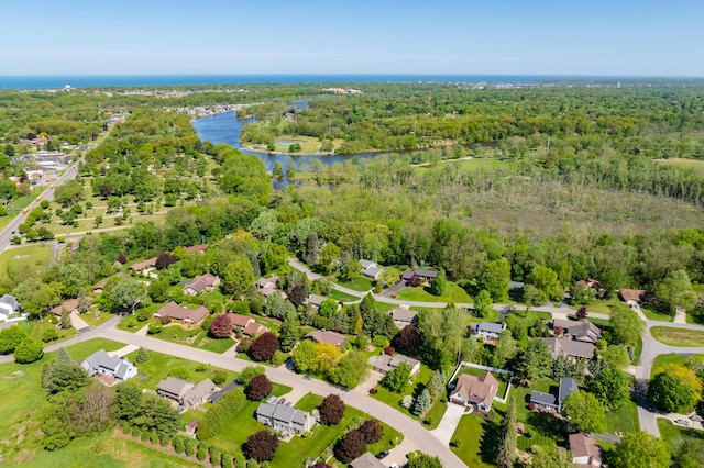 275 S Bluffwood Ter, Saint Joseph, MI 49085 - aerial view of residential area featuring a large body of water and a forest