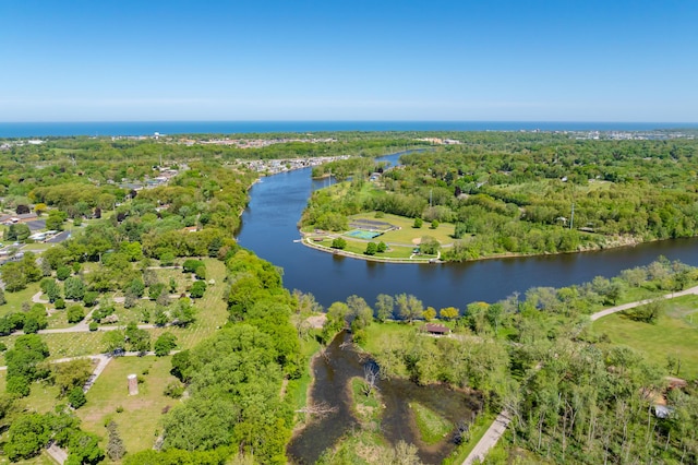 275 S Bluffwood Ter, Saint Joseph, MI 49085 - bird's eye view of a large body of water and a heavily wooded area